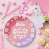 Twee Groovy 2de verjaardag Boho Retro Daisy Papieren Bordje (Feest)