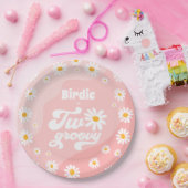 Twee Groovy 2de verjaardag Boho Retro Daisy Papieren Bordje (Feest)