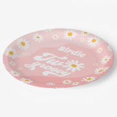 Twee Groovy 2de verjaardag Boho Retro Daisy Papieren Bordje (Gekanteld)