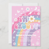 Twee Groovy 2de verjaardag van de Vredesfeest Rain Kaart (Voorkant)