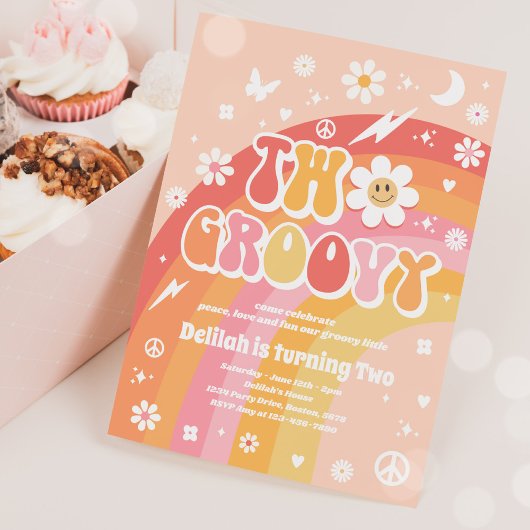 Twee Groovy 2de verjaardag van de Vredesfeest Rain Kaart