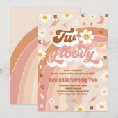 Twee Groovy 2de verjaardag van de Vredesfeest Rain Kaart (Voorkant / Achterkant)