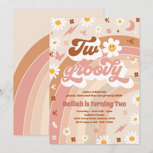 Twee Groovy 2de verjaardag van de Vredesfeest Rain Kaart