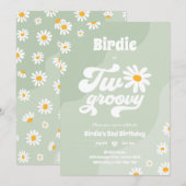 Twee Groovy 2de Verjaardagsfeestje Boho Retro Made Kaart (Voorkant / Achterkant)