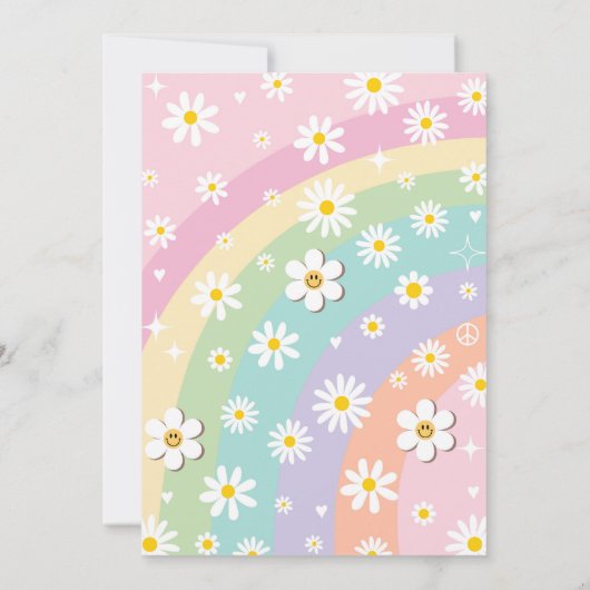 Twee Groovy 2e Verjaardag Regenboog Vrede Liefde P Kaart (Achterkant)