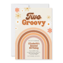 Twee Groovy 2e verjaardag uitnodiging