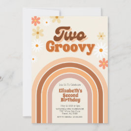 Twee Groovy 2e verjaardag uitnodiging