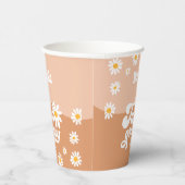 Twee Groovy 2e verjaardag van de Retro Daisy Decor Papieren Bekers (Rechts)