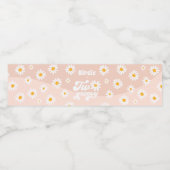 Twee Groovy 2e verjaardag van de Retro Daisy Parti Waterfles Etiket (Enkel label)