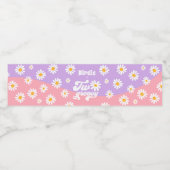 Twee Groovy 2e verjaardag van de Retro Daisy Parti Waterfles Etiket (Enkel label)