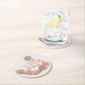 Twee Groovy 2e verjaardagsfeestje Ronde Kartonnen Onderzetter (Insitu)