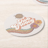 Twee Groovy 2e verjaardagsfeestje Ronde Kartonnen Onderzetter (Gebogen)