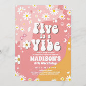 Twee Groovy 5e Verjaardag Regenboog Vrede Liefde P Kaart (Voorkant / Achterkant)