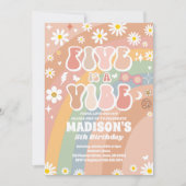 Twee Groovy 5e Verjaardag Regenboog Vrede Liefde P Kaart (Voorkant)