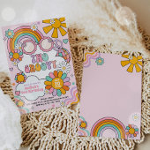 Twee Groovy 70s Flower Power Rainbow Verjaardagsfe Kaart