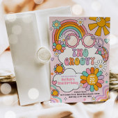 Twee Groovy 70s Flower Power Rainbow Verjaardagsfe Kaart