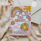 Twee Groovy 70s Flower Power Rainbow Verjaardagsfe Kaart