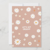 Twee Groovy Beige Green Daisy Hippie 2e verjaardag Kaart (Achterkant)
