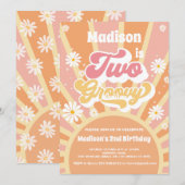 Twee Groovy Birthday Kaart (Voorkant / Achterkant)