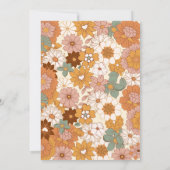 Twee Groovy Bloemen Regenboog 2e Verjaardag uitnod Kaart (Achterkant)