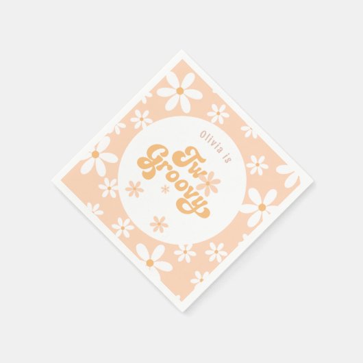 Twee Groovy Boho Arch 2e Verjaardag uitnodiging Servet (Hoek)