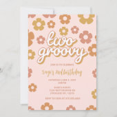 Twee Groovy Boho Daisy 2e verjaardag Uitnodiging (Voorkant)