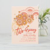 Twee Groovy Boho Floral Groovy 2e verjaardag Kaart (Staand voorkant)