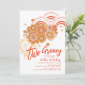 Twee Groovy Boho Floral Groovy 2e verjaardag Kaart (Staand voorkant)