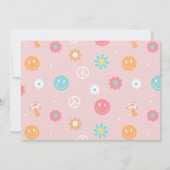 Twee Groovy Boho Retro 2e verjaardag Uitnodigingen (Achterkant)