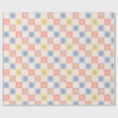 Twee Groovy Boho Retro geruit patroon Cadeaupapier (Vlak)