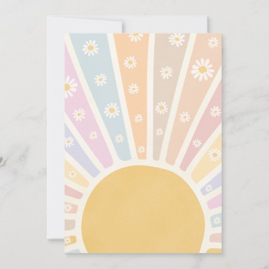 Twee Groovy Boho Sunshine Daisy 2e verjaardag Kaart (Achterkant)
