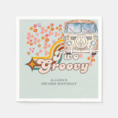 Twee Groovy daisy boho bloemen Van 2e verjaardag Servet (Voorkant)