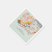 Twee Groovy daisy boho bloemen Van 2e verjaardag Servet (Hoek)