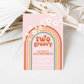 Twee Groovy daisy boho florale regenboog, tweede v Kaart