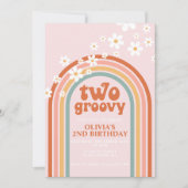 Twee Groovy daisy boho florale regenboog, tweede v Kaart (Voorkant)