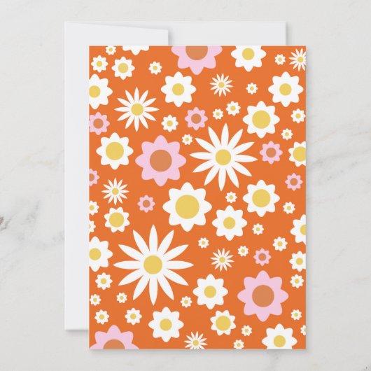 TWEE Groovy Daisy Flower 2e verjaardag uitnodiging (Achterkant)