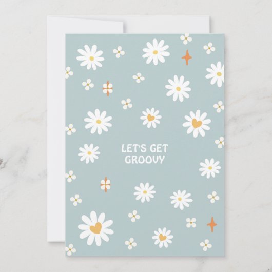 Twee Groovy Daisy Hippie 2e Retro Verjaardag Kaart (Achterkant)