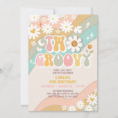 Twee Groovy Daisy Hippie 70's Retro Verjaardag Kaart (Voorkant)