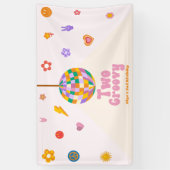 Twee Groovy Disco Bal 2de Verjaardagsfeestje Spandoek (Verticaal)