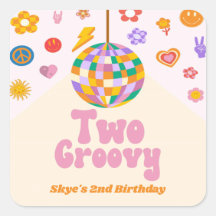 Twee Groovy Disco Ball 2e Verjaardagsfeestgunst
