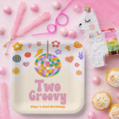 Twee Groovy Disco Ball 2e verjaardagsfeestje Papieren Bordje (Feest)