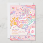 Twee Groovy Disco Regenboog Zon 2de Verjaardag Kaart (Voorkant)