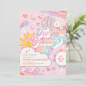 Twee Groovy Disco Regenboog Zon 2de Verjaardag Kaart (Staand voorkant)