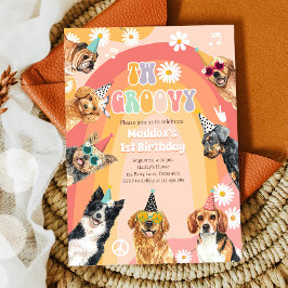 Twee Groovy Dog Retro Pawty Boy Birthday Kaart