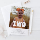 Twee - Groovy Foto Verjaardag Uitnodiging