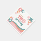 Twee Groovy Girl 2e Verjaardagsfeestje Servet (Hoek)