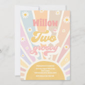 Twee Groovy Hippie 2e verjaardag Sunshine Daisy Kaart (Voorkant)