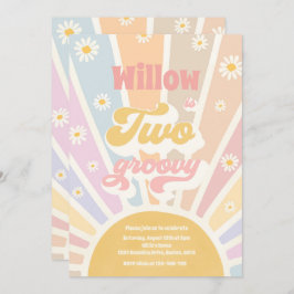 Twee Groovy Hippie 2e verjaardag Sunshine Daisy Kaart