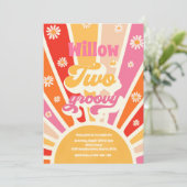 Twee Groovy Hippie 2e verjaardag Sunshine Daisy Kaart (Staand voorkant)