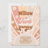 Twee Groovy Hippie 2e verjaardag Sunshine Daisy Kaart (Voorkant)